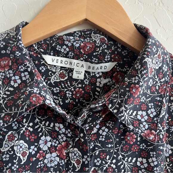 Veronica Beard Rory Floral Print Silk Dress - Picture 9 of 10